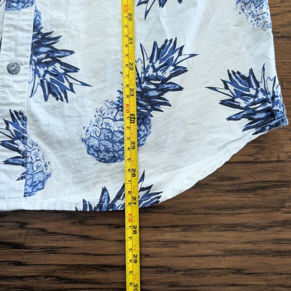 Pineapple short sleeve button down shirt blue size medium - Picture 12 of 15